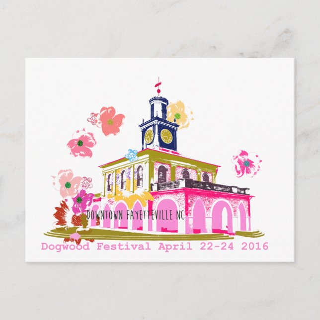 Postal Festival Dogwood 2016 en el centro de Fayetteville (Anverso)
