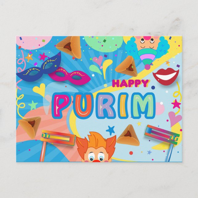 Postal Festival Happy Purim 2026 (Anverso)
