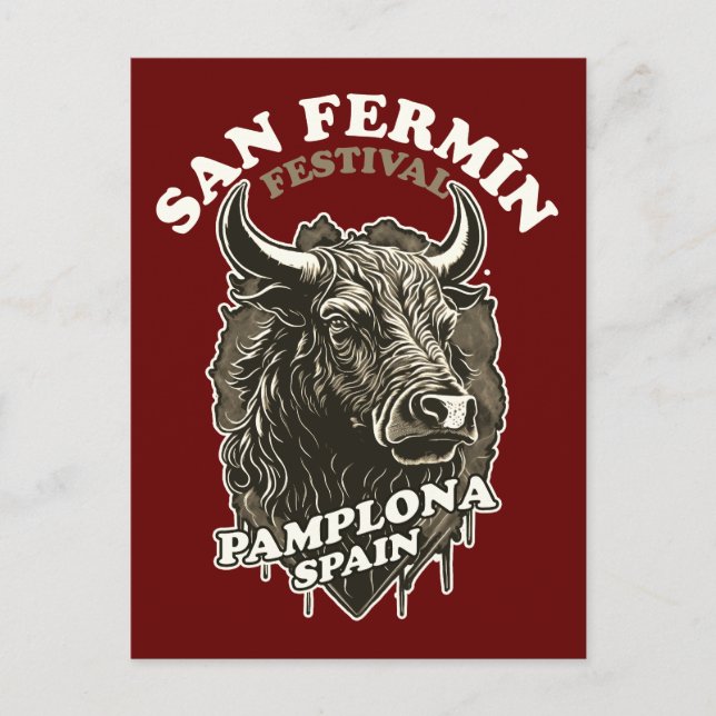 Postal Festival San Fermín - Correr De Los Bulls (Anverso)