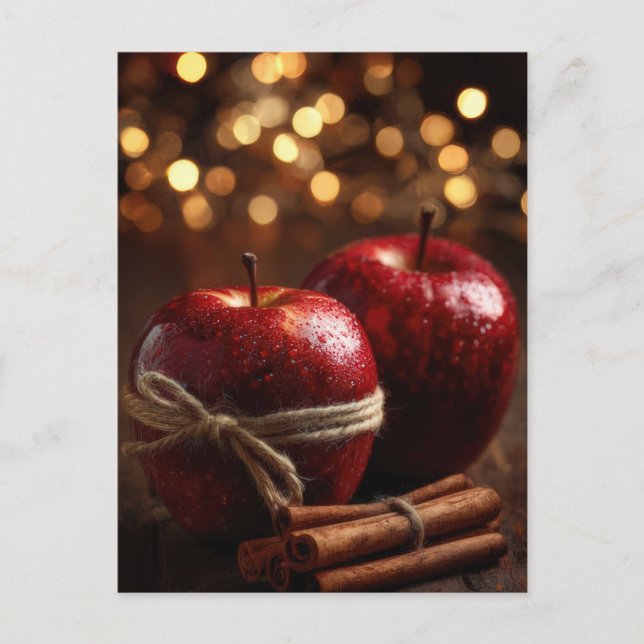 Postal Festive and Elegant Christmas Apples  Postcard (Anverso)
