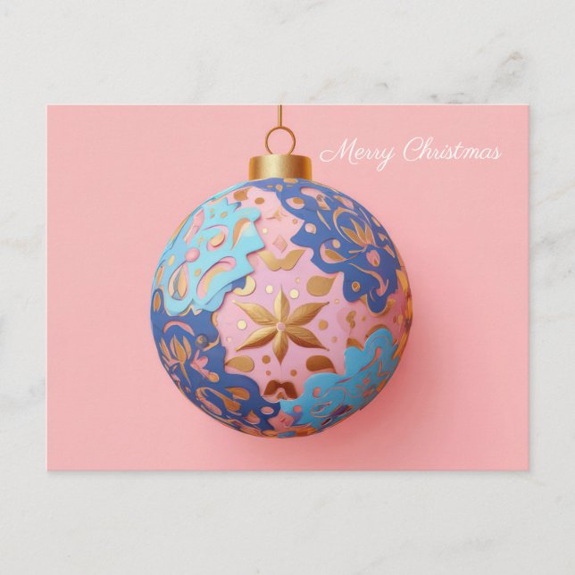 Postal Festive and elegant Christmas Bauble Greeting (Anverso)