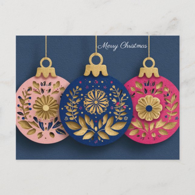 Postal Festive and elegant Christmas Bauble Greeting (Anverso)