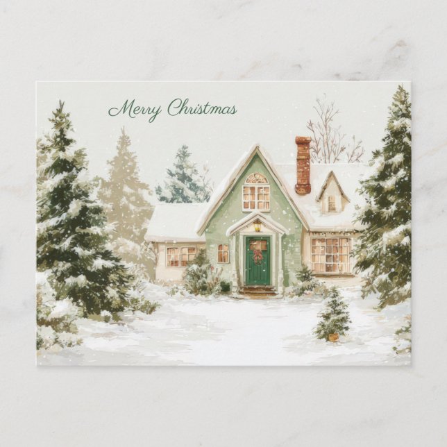 Postal Festive and elegant Christmas Greeting Postcard (Anverso)