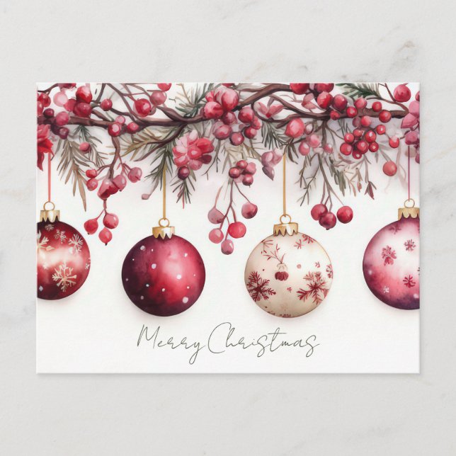 Postal Festive and elegant Christmas Greeting Postcard (Anverso)