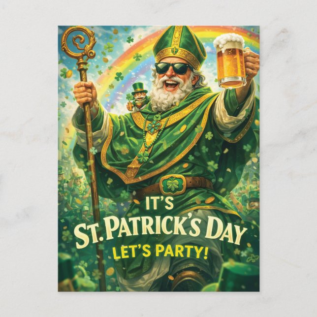 Postal Festive St. Patrick's Day Party Illustration  (Anverso)