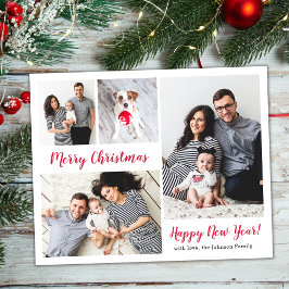 Postal Festividad de 5 Navidades de fotografía de escritu