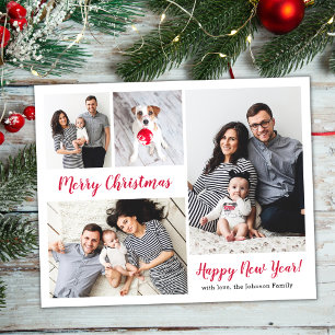 Postal Festividad de 5 Navidades de fotografía de escritu