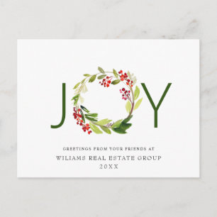 Postal Festividad de alegría Navidades de Holly Berry sal