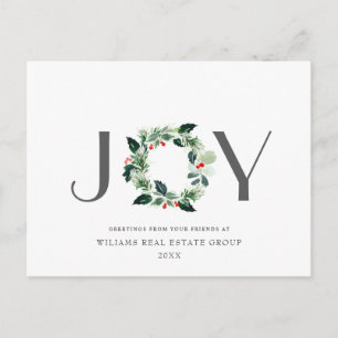 Postal Festividad de alegría Navidades de Holly Berry sal