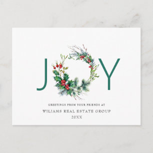 Postal Festividad de alegría Navidades de Holly Berry sal
