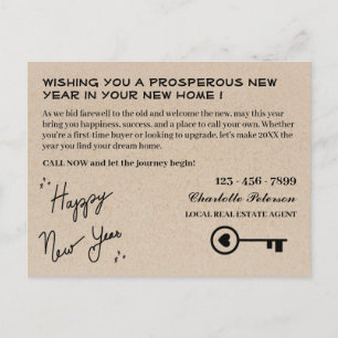 Postal Festividad de Año Nuevo inmobiliario moderna
