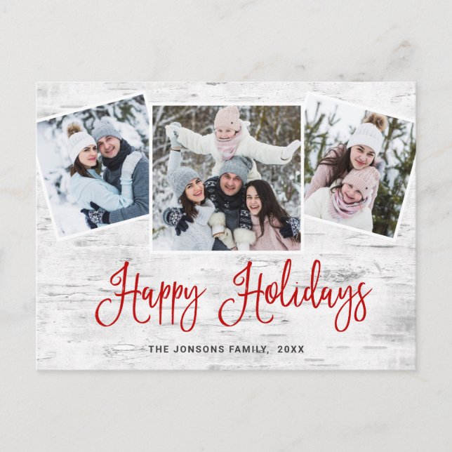 Postal Festividad de bienvenida Rústica Birch 3 para navi (Anverso)