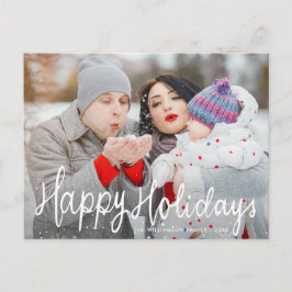 Postal Festividad de escritura feliz foto de vacaciones