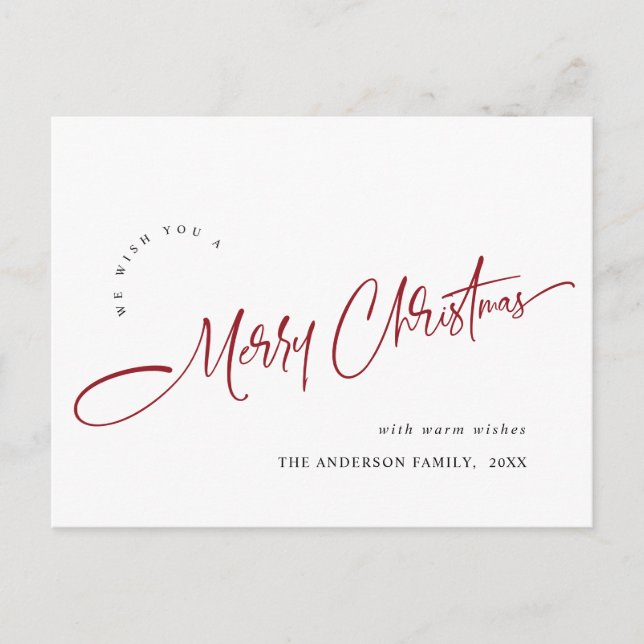 Postal Festividad de Feliz Navidad Simplemente Elegante (Anverso)