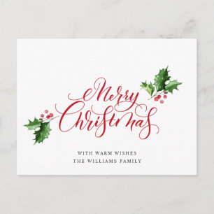 Postal Festividad de Feliz Navidad Simplemente Elegante