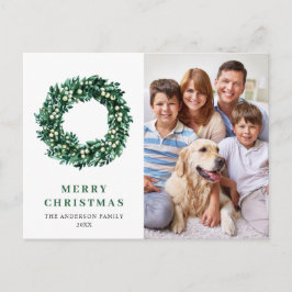 Postal Festividad de Holly Wreath Ferry Navidad