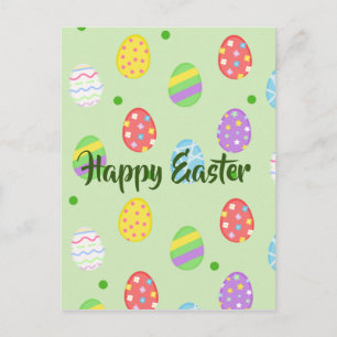 Postal Festividad de Huevos coloridos de Pascua