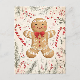Postal Festividad de los Navidades de Gingerbread