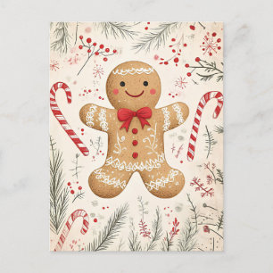 Postal Festividad de los Navidades de Gingerbread