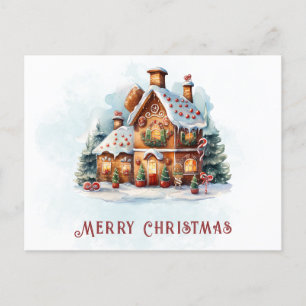 Postal Festividad de los Navidades de Gingerbread House