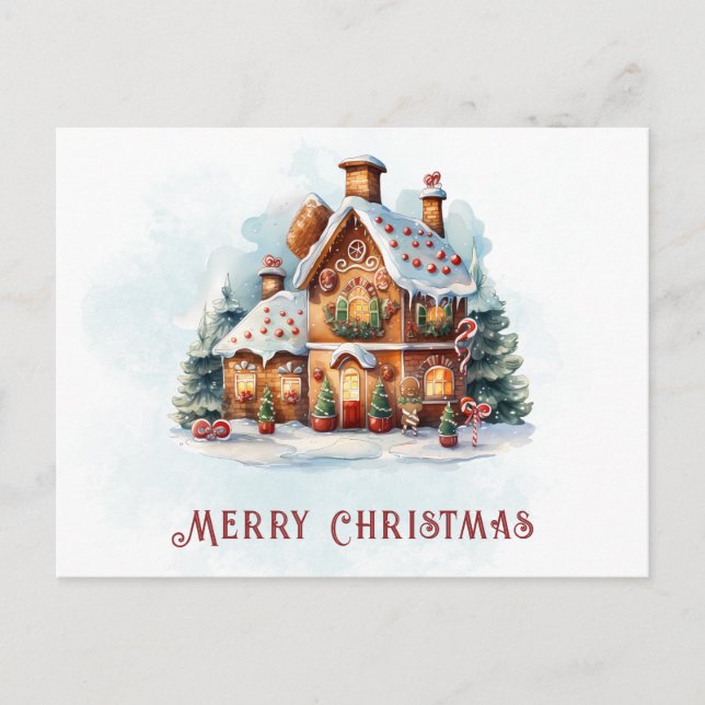 Postal Festividad de los Navidades de Gingerbread House (Anverso)