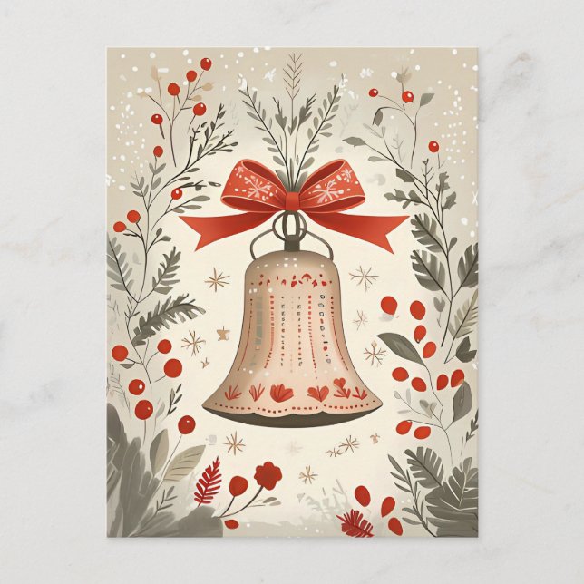 Postal Festividad de los Navidades de la Campana Saludo (Anverso)