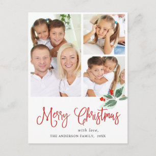 Postal Festividad de los Navidades de la corona holly sal