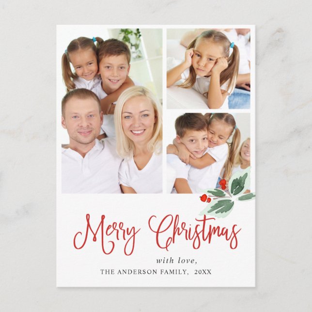 Postal Festividad de los Navidades de la corona holly sal (Anverso)