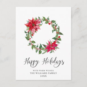 Postal Festividad de los Navidades de la corona holly sal