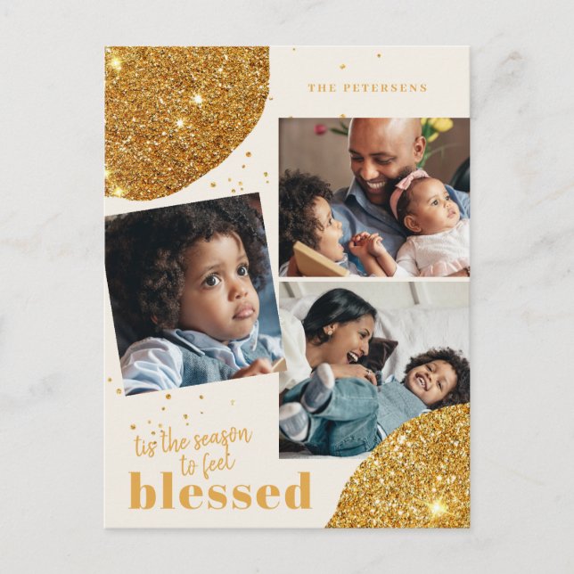 Postal Festividad de los Navidades de la familia de fotóg (Anverso)