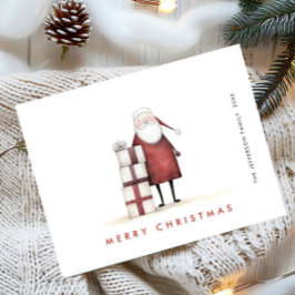 Postal Festividad de los Navidades de Papá Noel Minimalis