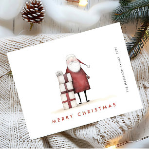 Postal Festividad de los Navidades de Papá Noel Minimalis