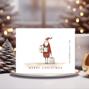 Postal Festividad de los Navidades de Papá Noel Minimalis