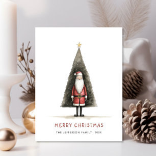 Postal Festividad de los Navidades de Papá Noel Minimalis