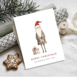 Postal Festividad de los Navidades de Papá Noel Minimalis
