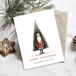 Postal Festividad de los Navidades de Papá Noel Minimalis