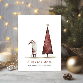 Postal Festividad de los Navidades de Papá Noel Minimalis