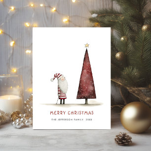 Postal Festividad de los Navidades de Papá Noel Minimalis