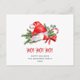 Postal Festividad de los Navidades de Santa Hat saludo de