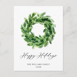 Postal Festividad de los Navidades de Wreath de Rama de P