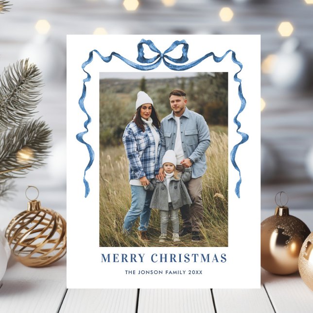 Postal Festividad de Navidades azules de la cinta de opci (Subido por el creador)