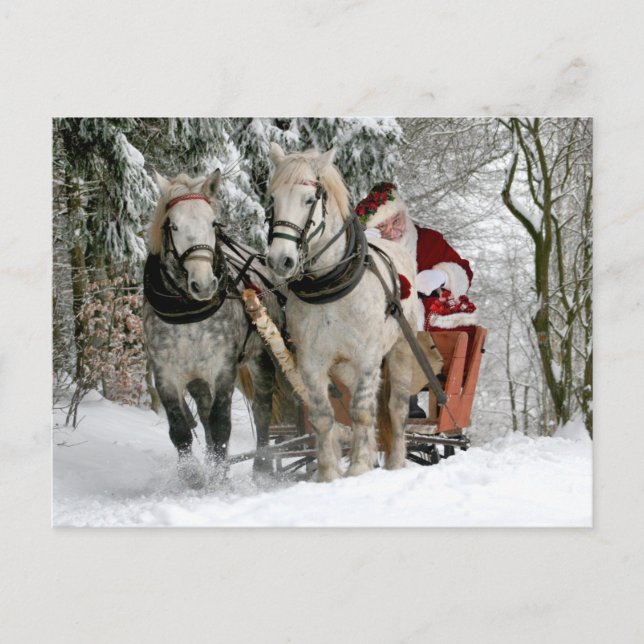 Postal Festividad de Navidades de Santa Claus Carriage (Anverso)
