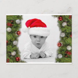 Postal Festividad de Ornamentos navideños de Pine Garland