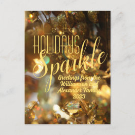 Postal Festividad de saludos dorados Esparkle Moda modern