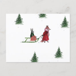 Postal Festividad del Ilustracion en invierno frío