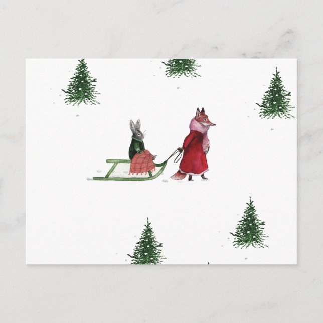 Postal Festividad del Ilustracion en invierno frío (Anverso)