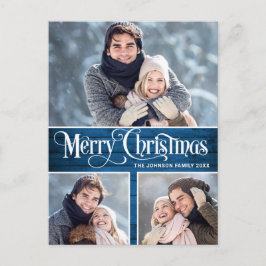 Postal Festividad del saludo de 3 fotos de los Navidades 