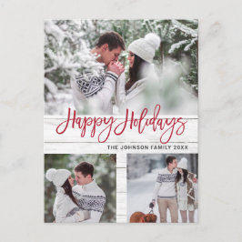 Postal Festividad del saludo de 3 fotos de los Navidades