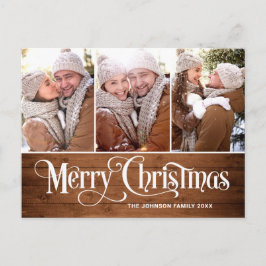 Postal Festividad del saludo de 3 fotos de los Navidades 