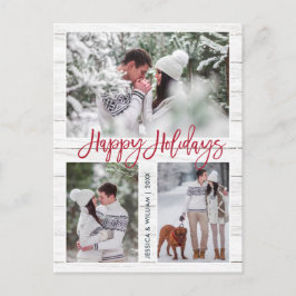 Postal Festividad del saludo de 3 fotos de los Navidades